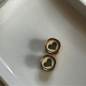Gold Heart plug Earrings